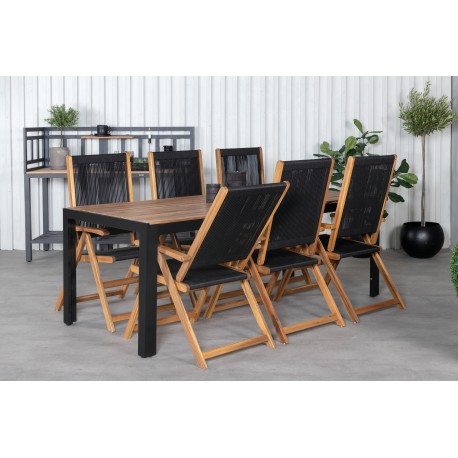 Bois Loungesæt - Havemøbelsæt - Sort,Natur