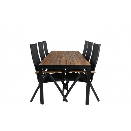 Bois Loungesæt - Havemøbelsæt - Sort,Natur