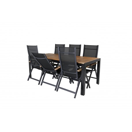 Bois Loungesæt - Havemøbelsæt - Sort,Natur