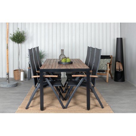 Bois Loungesæt - Havemøbelsæt - Sort,Natur