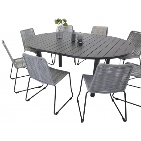 Marbella Rundt Loungesæt - Havemøbelsæt - Sort,Grå