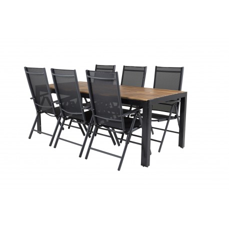 Bois e Loungesæt - Havemøbelsæt - Sort,Natur