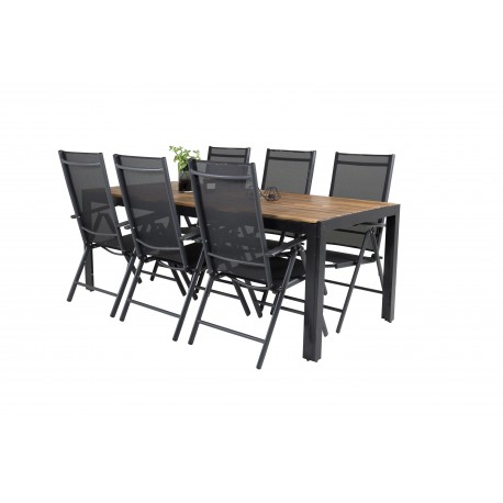 Bois e Loungesæt - Havemøbelsæt - Sort,Natur