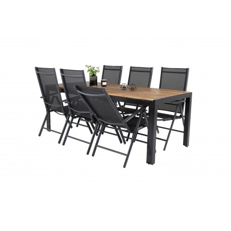 Bois e Loungesæt - Havemøbelsæt - Sort,Natur