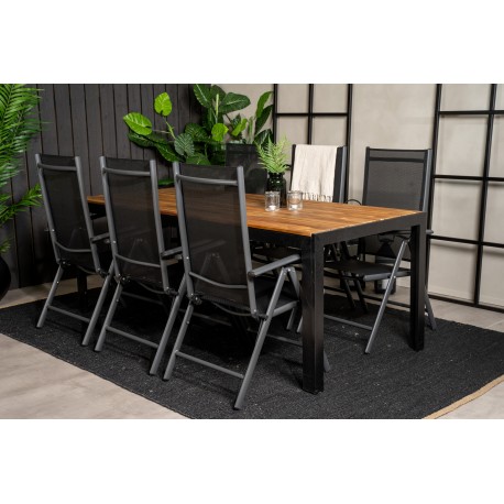 Bois e Loungesæt - Havemøbelsæt - Sort,Natur