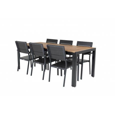 Bois t Loungesæt - Havemøbelsæt - Sort,Natur