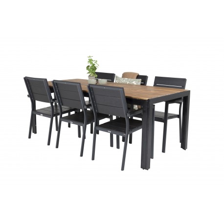 Bois t Loungesæt - Havemøbelsæt - Sort,Natur