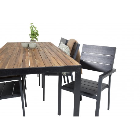 Bois t Loungesæt - Havemøbelsæt - Sort,Natur