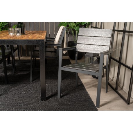 Bois t Loungesæt - Havemøbelsæt - Sort,Natur