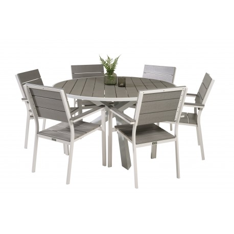 Parma Rundt Loungesæt - Havemøbelsæt - Grå,Hvid