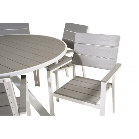 Parma Rundt Loungesæt - Havemøbelsæt - Grå,Hvid