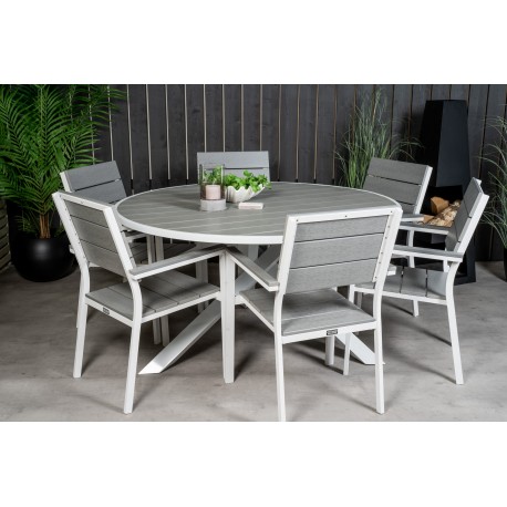 Parma Rundt Loungesæt - Havemøbelsæt - Grå,Hvid