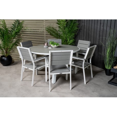 Parma Rundt Loungesæt - Havemøbelsæt - Grå,Hvid