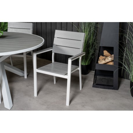 Parma Rundt Loungesæt - Havemøbelsæt - Grå,Hvid