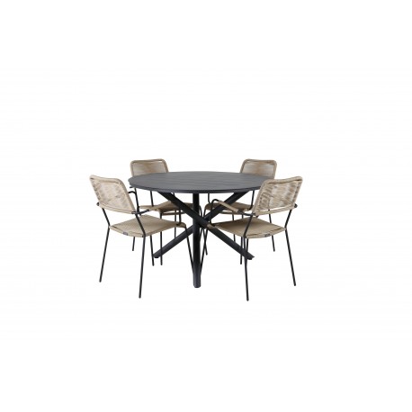 Alma Rundt Loungesæt - Havemøbelsæt - Beige,Sort