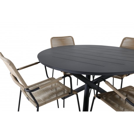 Alma Rundt Loungesæt - Havemøbelsæt - Beige,Sort