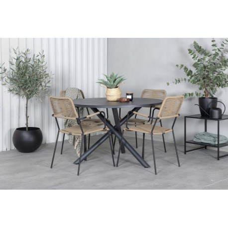 Alma Rundt Loungesæt - Havemøbelsæt - Beige,Sort