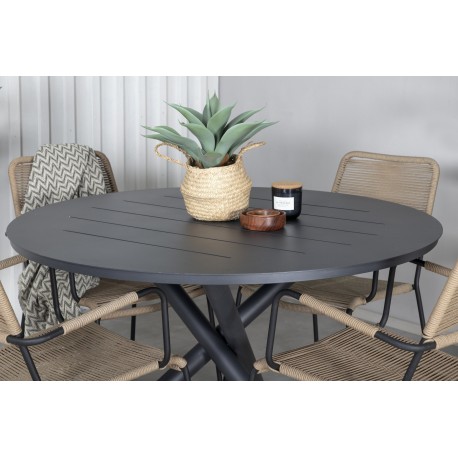 Alma Rundt Loungesæt - Havemøbelsæt - Beige,Sort