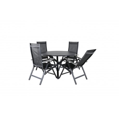 Alma Rundt Loungesæt - Havemøbelsæt - Sort,Grå