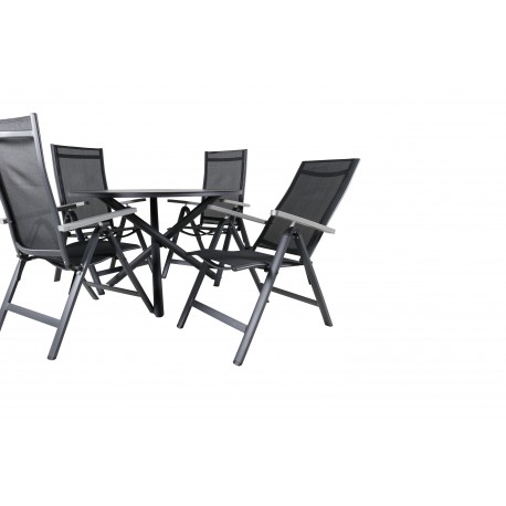 Alma Rundt Loungesæt - Havemøbelsæt - Sort,Grå