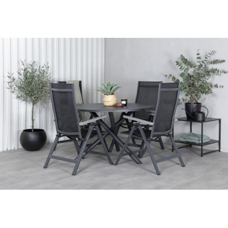 Alma Rundt Loungesæt - Havemøbelsæt - Sort,Grå