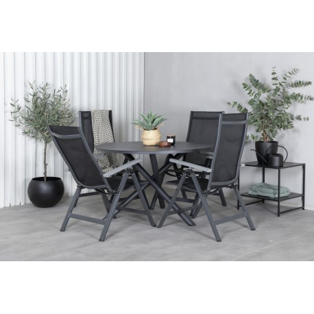 Alma Rundt Loungesæt - Havemøbelsæt - Sort,Grå