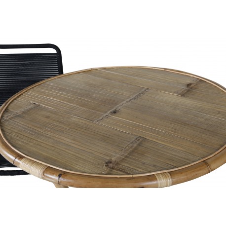 Cane Rundt Loungesæt - Havemøbelsæt - Sort,Natur