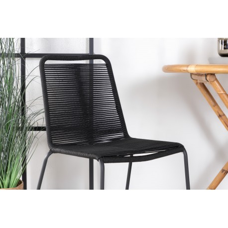 Cane Rundt Loungesæt - Havemøbelsæt - Sort,Natur