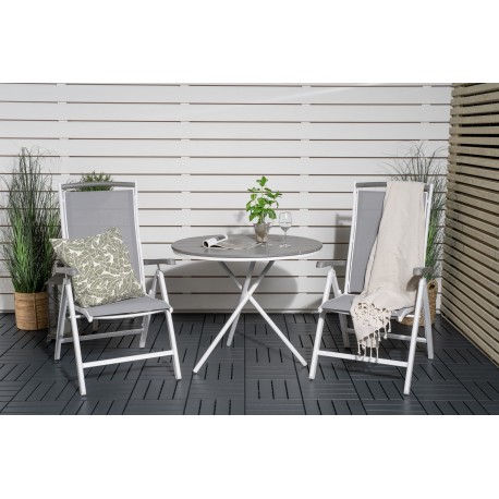 Parma Rund Loungesæt - Havemøbelsæt - Grå,Hvid