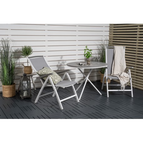 Parma Rund Loungesæt - Havemøbelsæt - Grå,Hvid