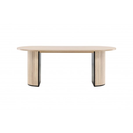 Bianca Ovalt spisebord - Sort og Natur