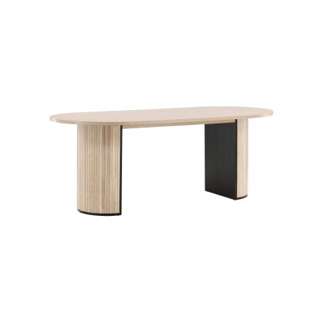 Bianca Ovalt spisebord - Sort og Natur