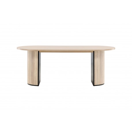 Bianca Ovalt spisebord - Sort og Natur