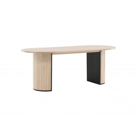 Bianca Ovalt spisebord - Sort og Natur