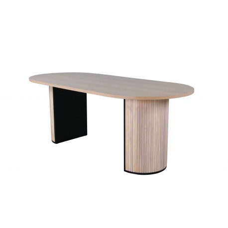 Bianca Ovalt spisebord - Sort og Natur