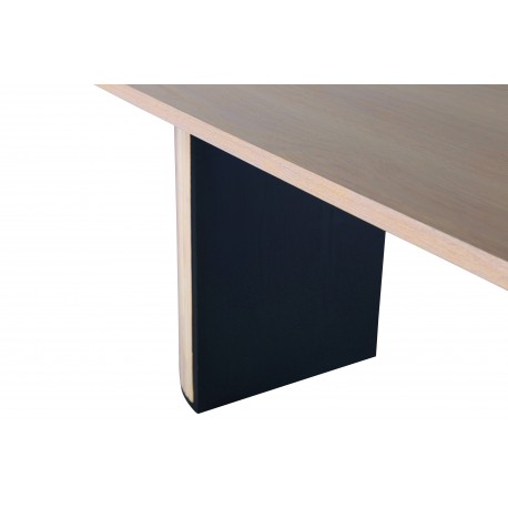 Bianca Ovalt spisebord - Sort og Natur