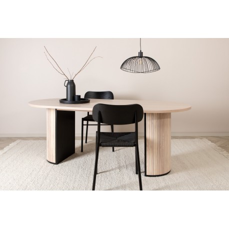 Bianca Ovalt spisebord - Sort og Natur