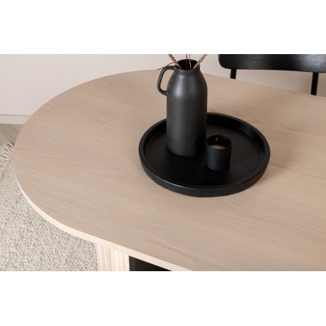 Bianca Ovalt spisebord - Sort og Natur