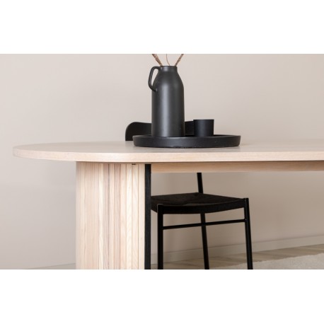 Bianca Ovalt spisebord - Sort og Natur