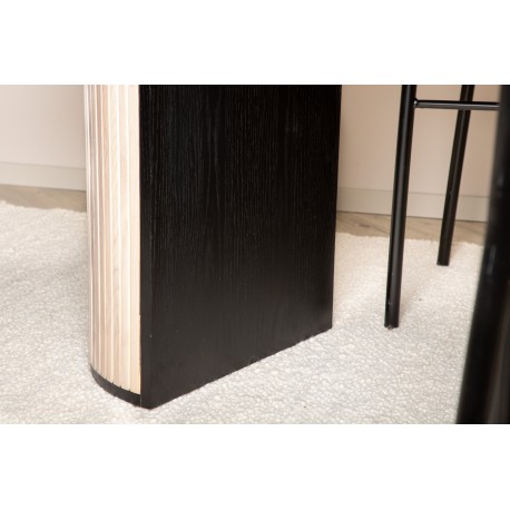 Bianca Ovalt spisebord - Sort og Natur