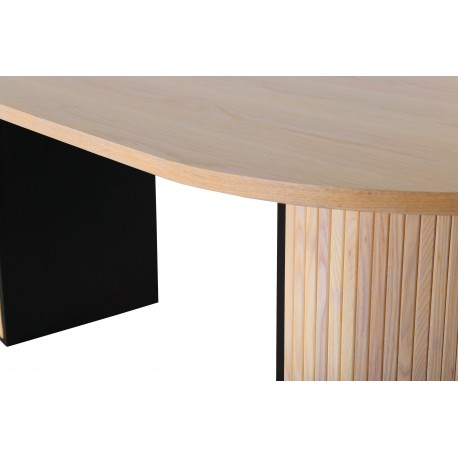 Bianca Ovalt spisebord - Sort og Natur