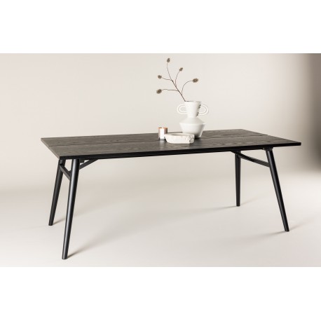 Stilfuldt Spisebord - Sort og Light Brushed