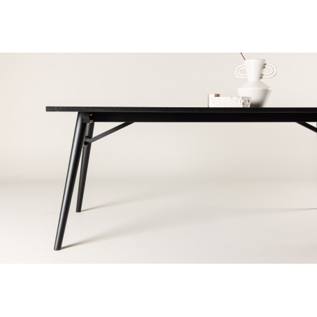 Stilfuldt Spisebord - Sort og Light Brushed
