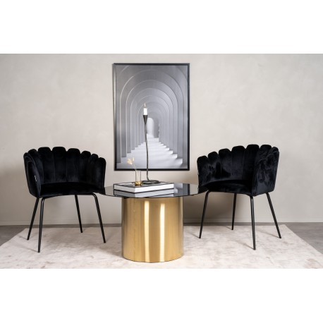 Ystad Bord - Sort og Brushed Messing