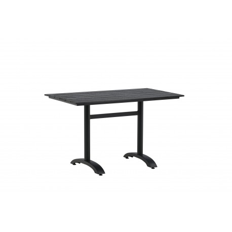 Denver t Spisebord 120 x 70 cm - Sort Aintwood og Aluminium