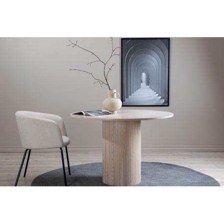 Bianca Rundt spisebord - Sort og Hvid