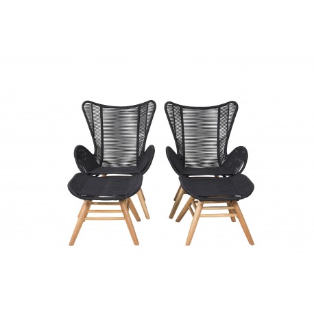 Tingeling Lounge Stol - Sort,Natur