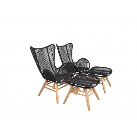 Tingeling Lounge Stol - Sort,Natur