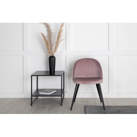 Velevet Spisebordsstol - Støvet Rosa
