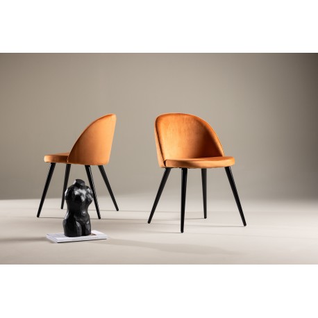 Velvet Spisestol - Rusty Cognac